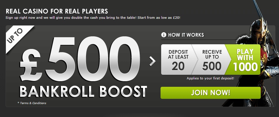 BETAT Casino £500 Bankroll Boost (18+. T&C apply)