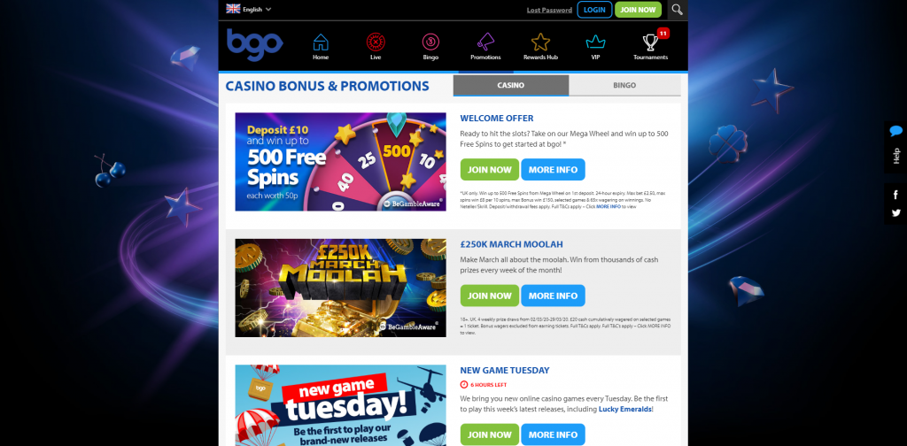 bgo casino promotions